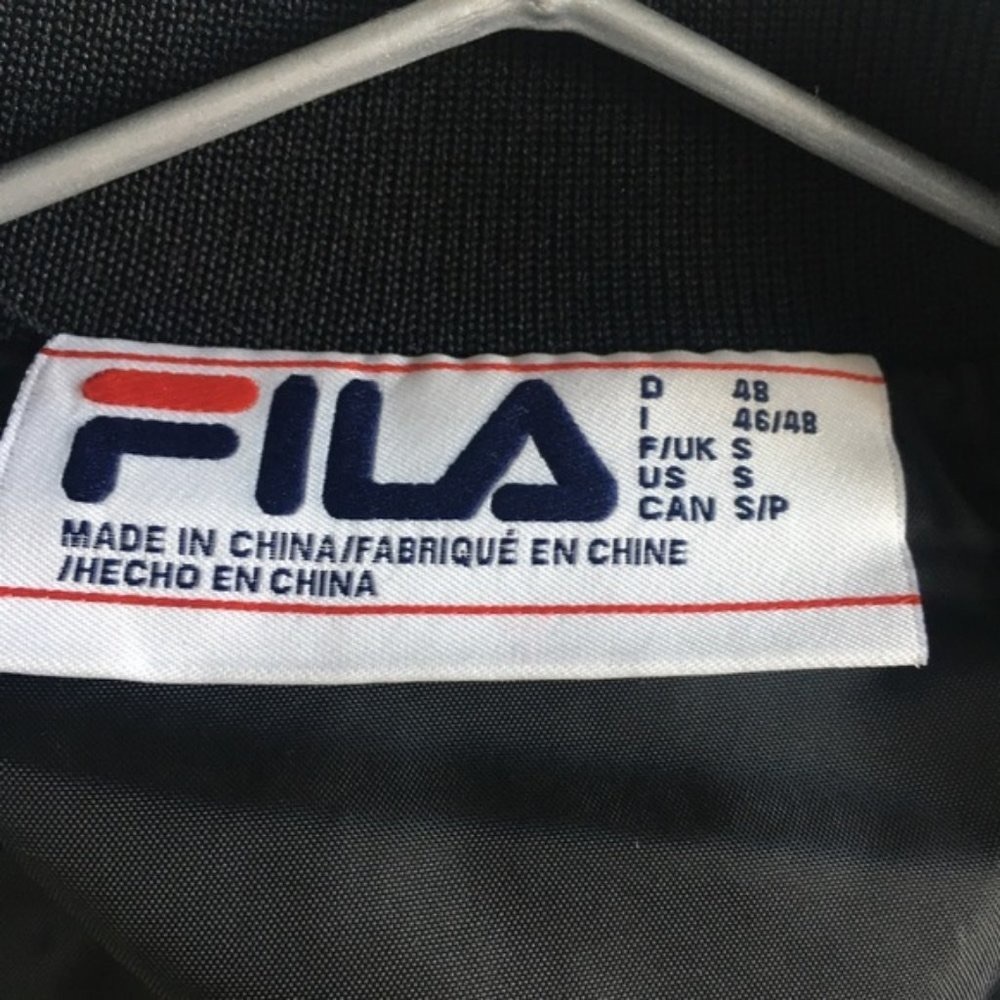 Fila Duccio Bomber Zip Up Black Jacket With Logo Small - Picture 4 of 11